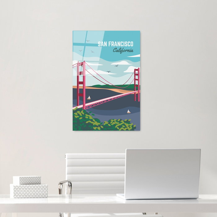 Wallity Cuadro Decorativo de Vidrio Templado Multicolor 30 x 45 cm